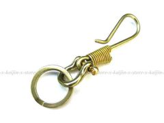 Brass Wirecoil Fishhook Keychain