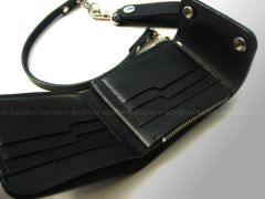 Butterfly Black Saddle Leather Wallet (  Inside )