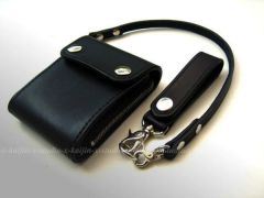 Butterfly Black Saddle Leather Wallet