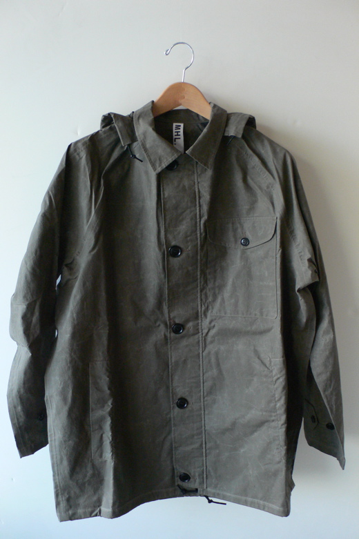 MHL, Margaret Howell Pocket Raincoat Dry Proofed Cotton Khaki